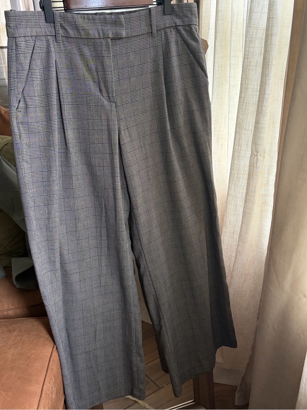 American Eagle Outfitters Plaid Wide-Leg Trousers size 12